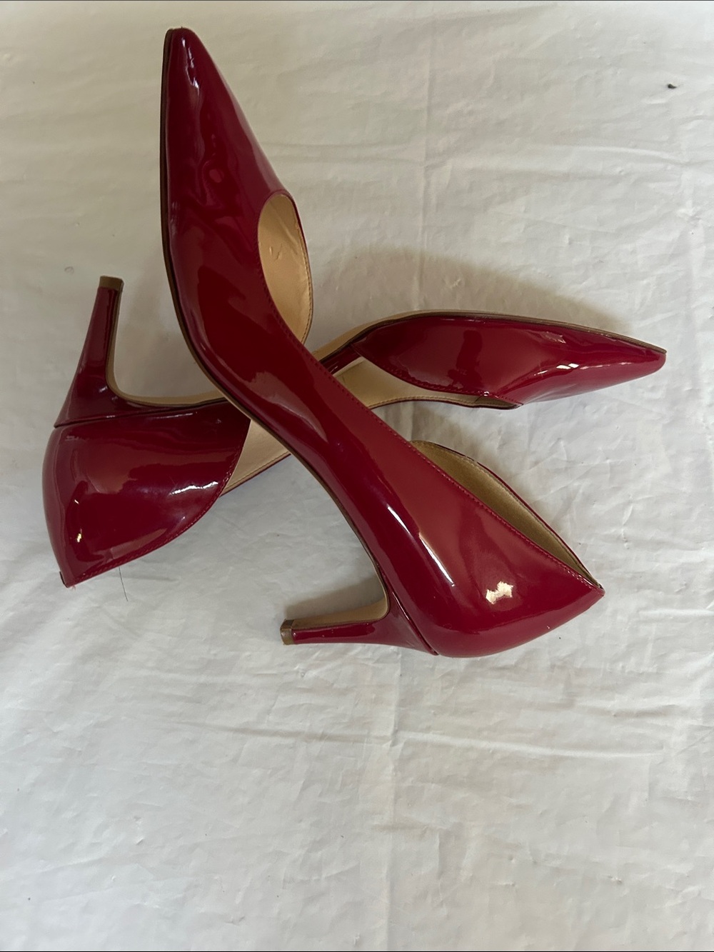 Nine West Red Patent Pointed Toe Pumps - Picture 5 of 8
